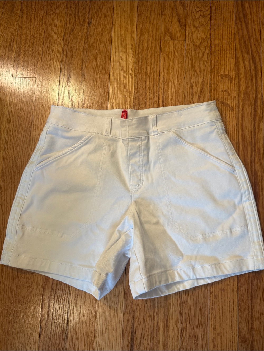 SPANX White Pull-On Bermuda Shorts